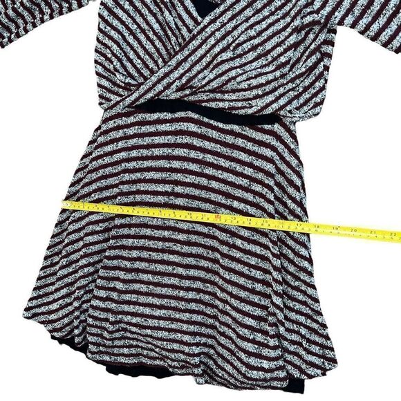 FREE PEOPLE Maverick Eggplant Purple & Grey Striped V-Back Dress Size L - Picture 9 of 10